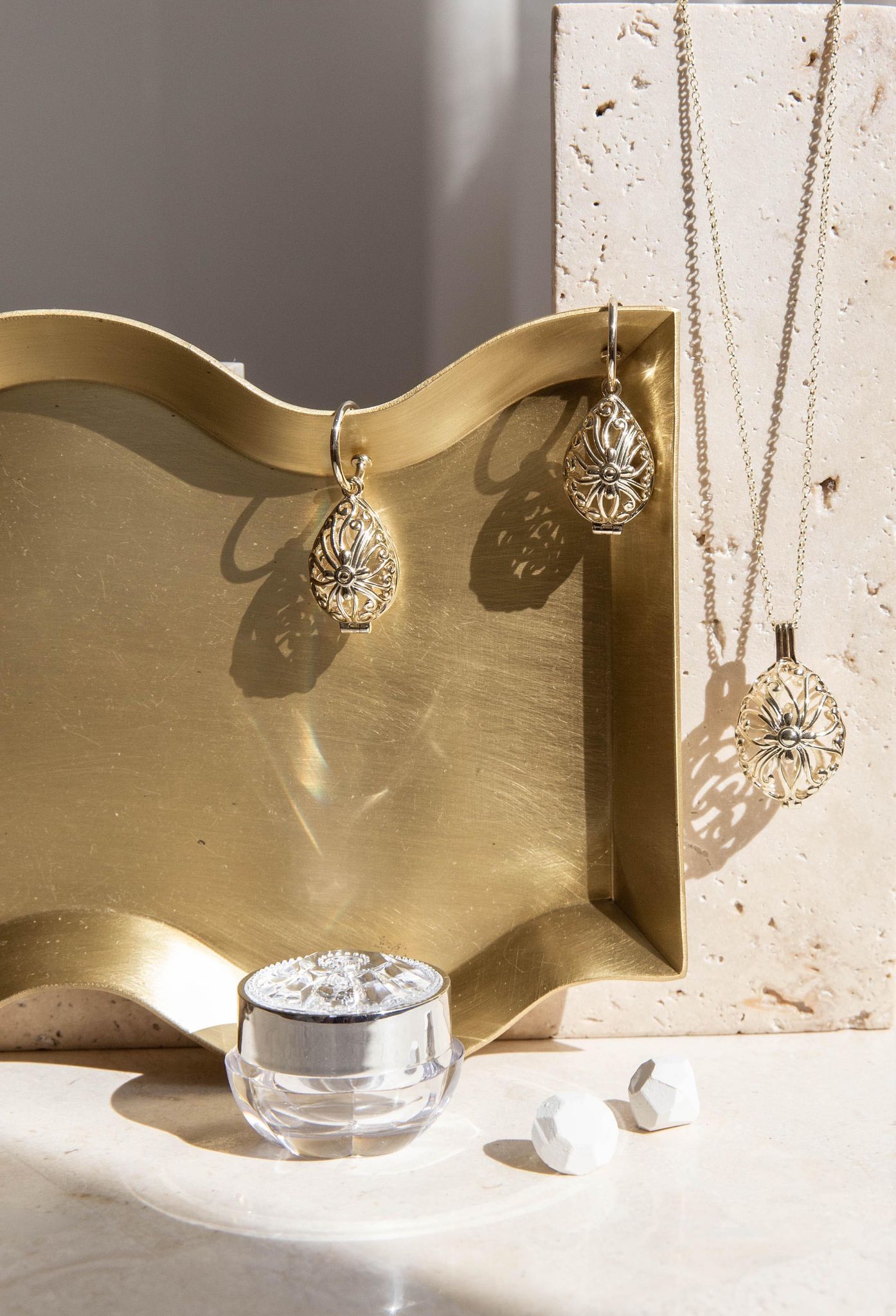 Tranquillity Gold Necklace and Earring Bundle