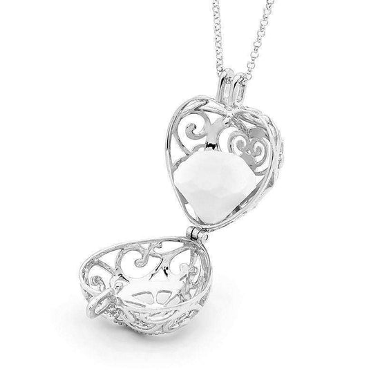 Silver heart pendant, Passion Perfumed Jewelry 