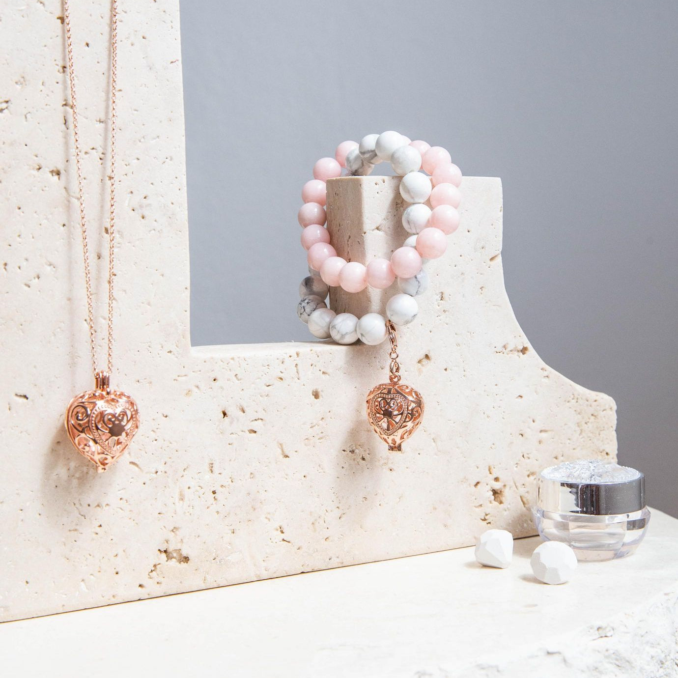 Passion Rose Gold Necklace and Bracelet Bundle