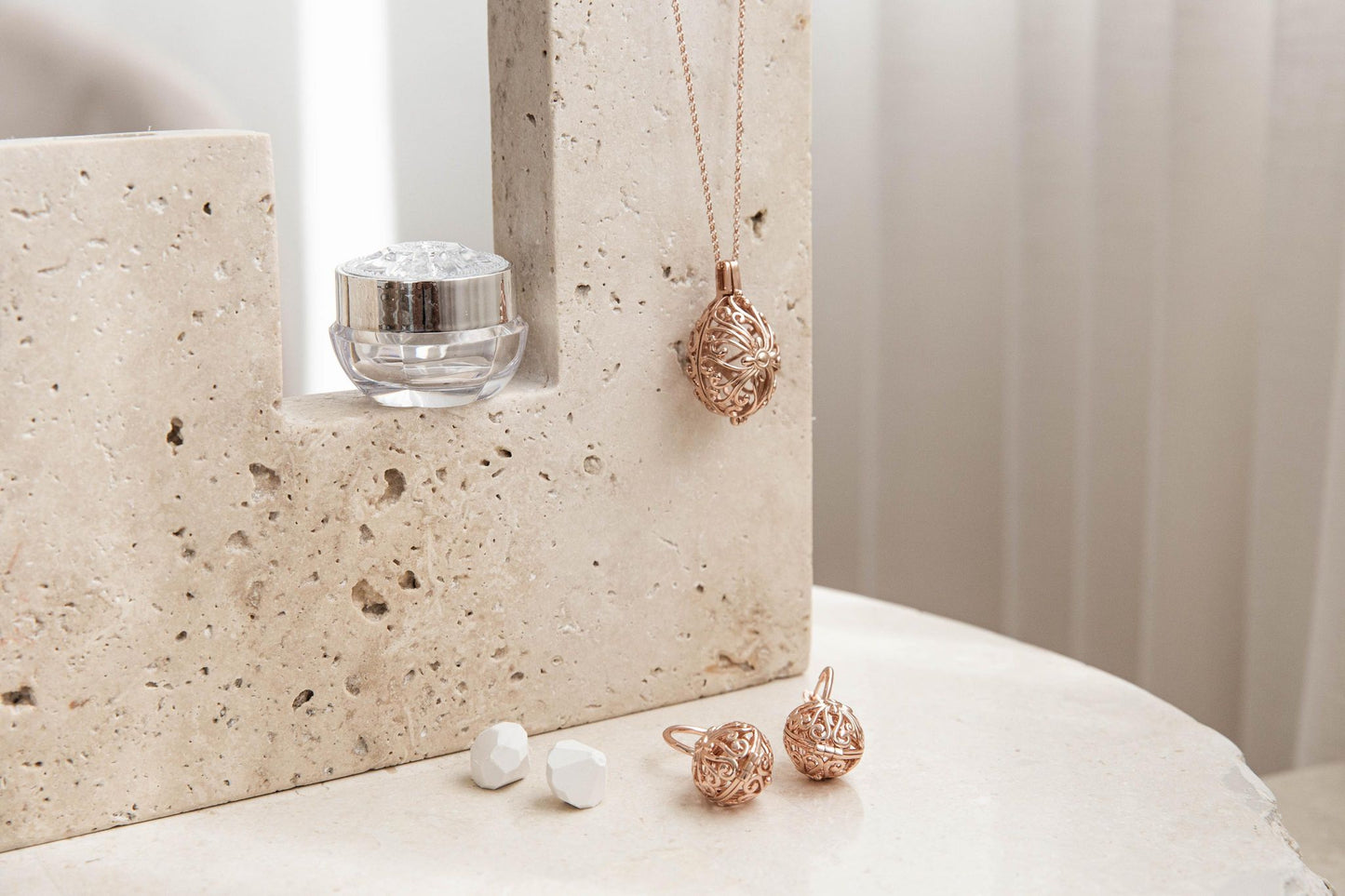 Tranquillity Rose Gold Necklace and Earring Bundle