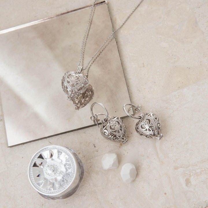 Passion Silver Necklace and Earring Bundle