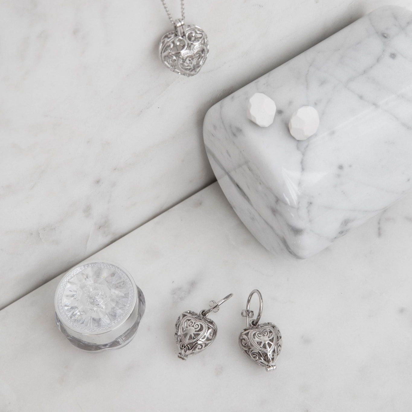 Passion Silver Necklace and Earring Bundle