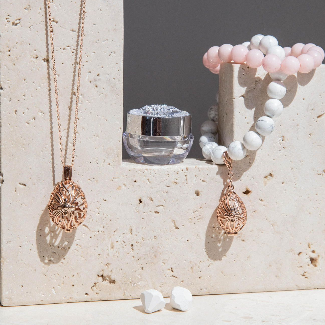 Tranquillity Rose Gold Necklace and Bracelet Bundle