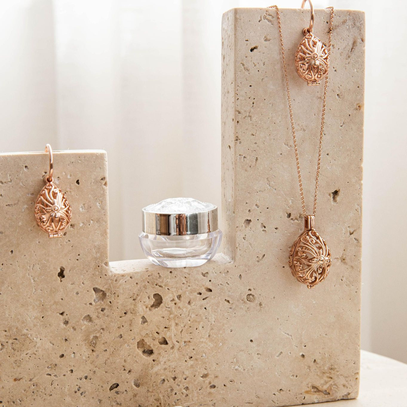 Tranquillity Rose Gold Necklace and Earring Bundle