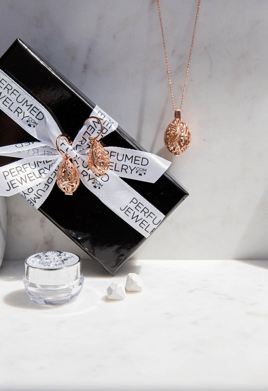 Tranquillity Rose Gold Necklace and Earring Bundle