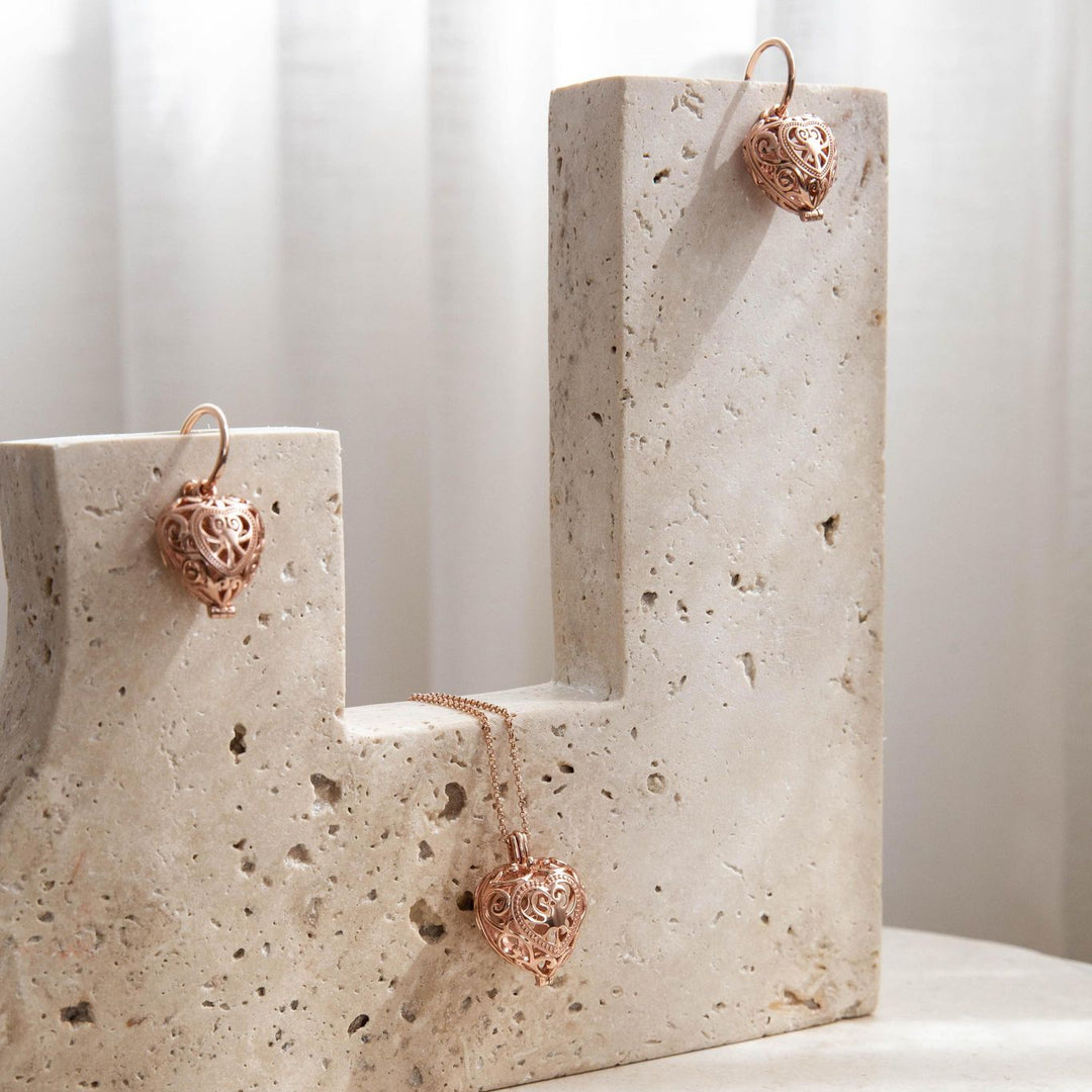Passion Rose Gold Necklace and Earring Bundle