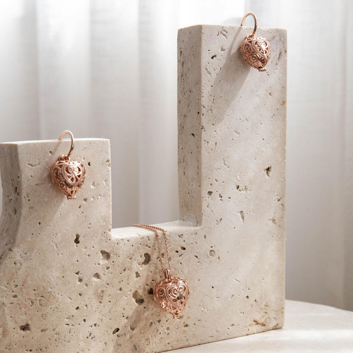 Passion Rose Gold Necklace and Earring Bundle