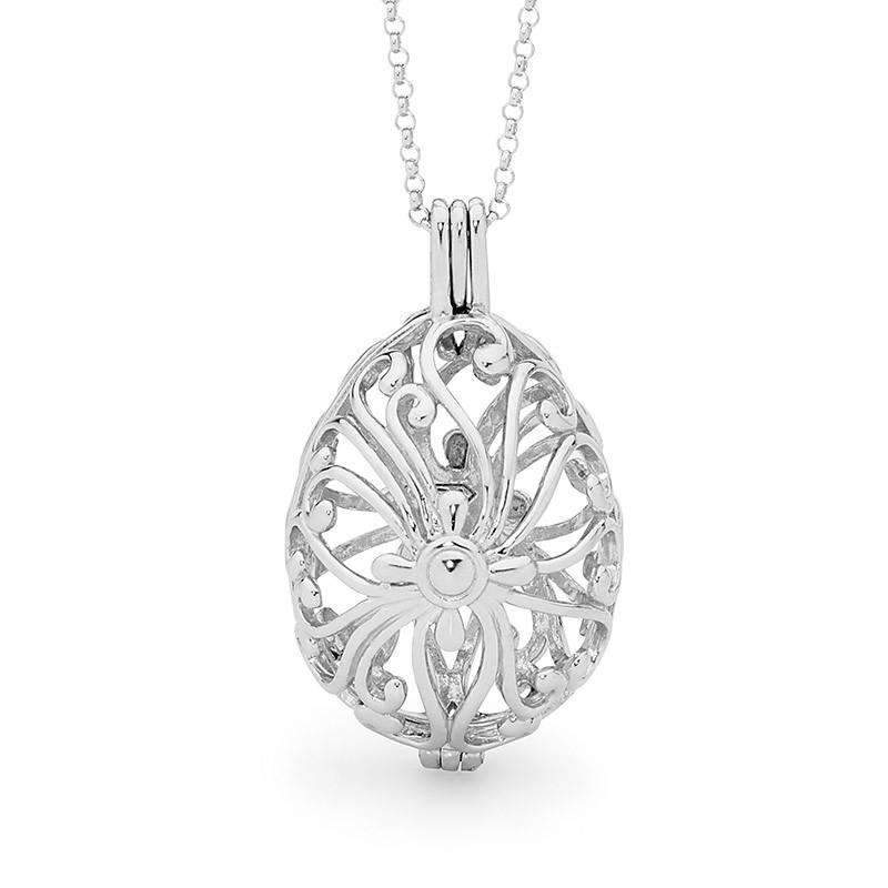 Silver necklace, Tranquility Perfumed Jewelry 