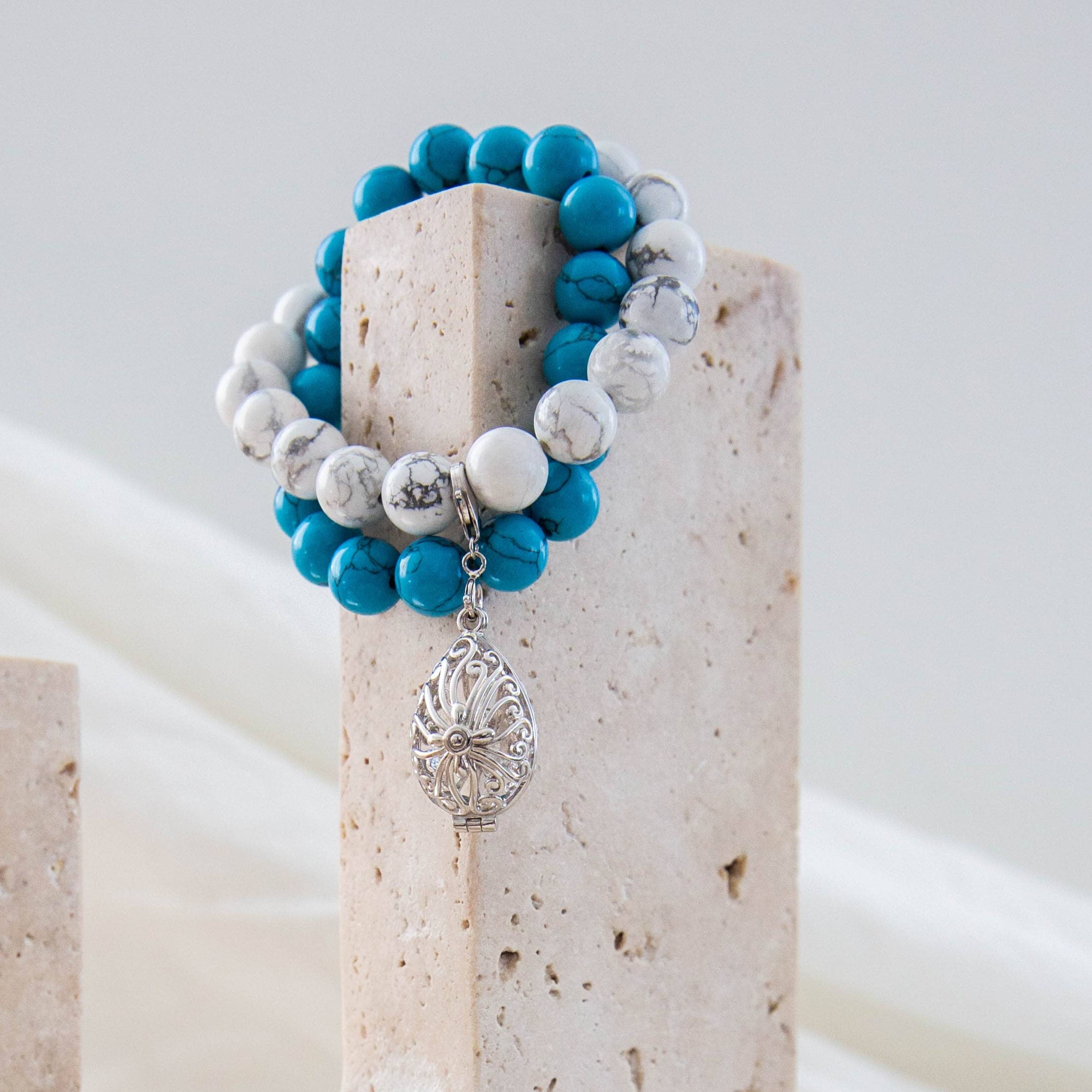 Bead Perfumed Bracelet - Tranquility Silver