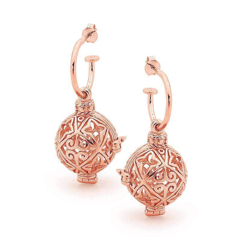 Rose Gold Earrings, Enchanted Perfumed Jewelry