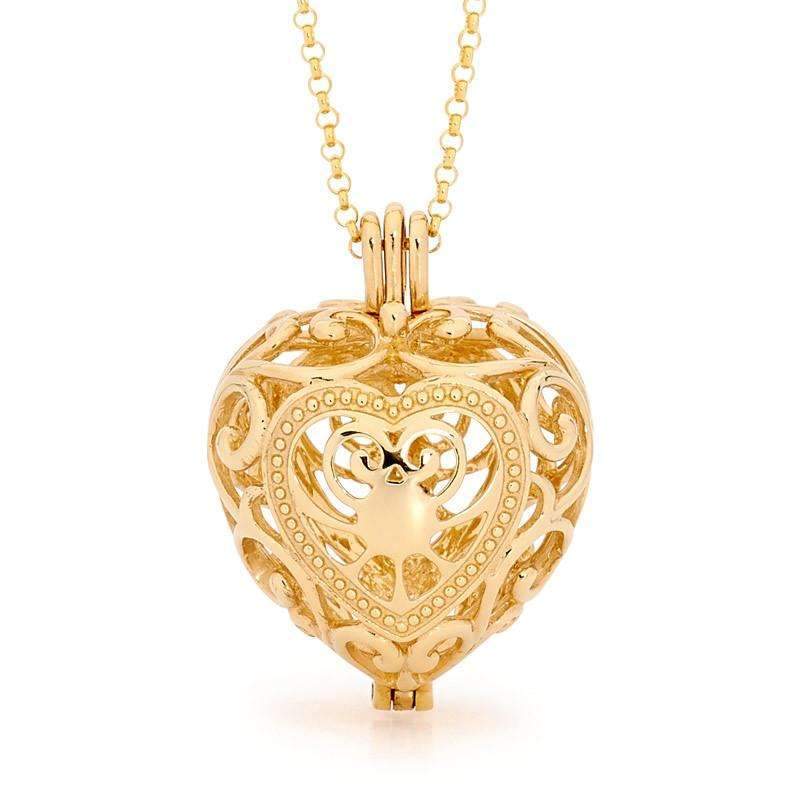 Passion Gold Heart Necklace - Perfumed Jewelry 