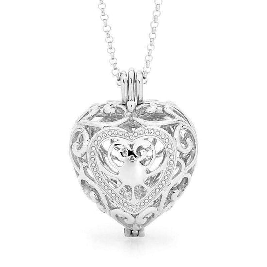 Silver heart pendant, Passion Perfumed Jewelry 